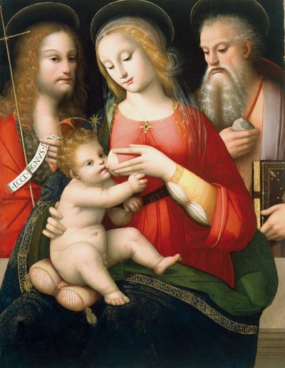 Madonna mit Kind und den Heiligen Johannes dem Täufer und Girolamo von Andrea Piccinelli